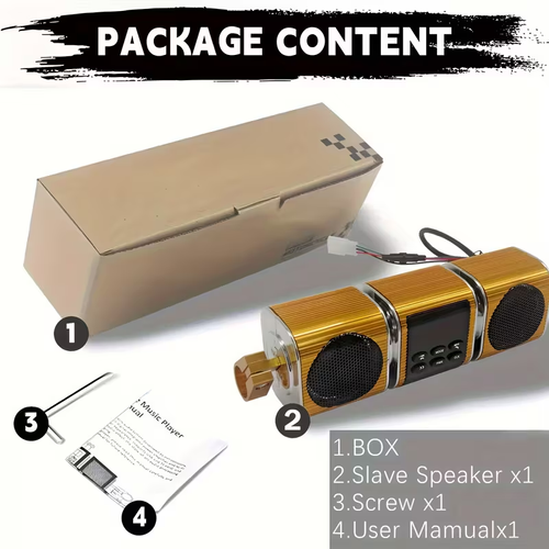 Motorcycle Speaker, Motorcycle Radio Sound Bar, Built-in Amplifier, AUX in, USB, Wireless-Compatible, FM Radio, 12 Volt Vehicle, Metal Mp3 Player, Motorcycle Sound Bar System, Motorcycle Radio And Speakers, Sound Amplifier, Riding Entertainment, Compact Speaker Design, Modern Audio, Robust Construction, Durable Metal Build, USB Compatible Speaker, Aaux Input Speaker, Motorcycle Enthusiasts, Offroad Explorers