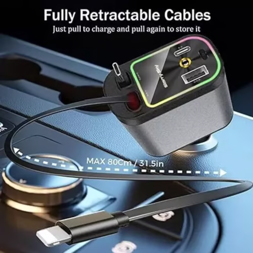 🔥120W 4-in-1 Car Phone Charger With Star Light 10 Reviews
