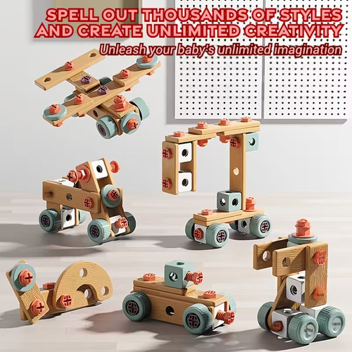 144pcs - Children's Screw Tool Box Toy, Screw Disassembly, DIY Puzzle Hands on Assembly, Multi functional Assembly Toy, Available in Multiple Shapes, New Products for Back to School Season