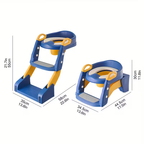 2 In 1 Toilet Potty Training Seat With Step Stool Ladder And Urinal, Safe & Comfortable Potty Chair With Anti-Slip Design, Adjustable Height, Foldable For Easy Storage, Perfect For Kids And Toddlers, Cheap Stuff, Essential Items