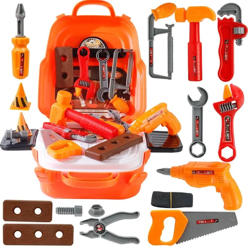 Kids 22PCS Tool Set -Construction Toy with Toolbox &Electronic Drill, Pretend Play forToddlers Aged 3-7, Birthday Giftfor Boys and Girls 4-6 Years Old