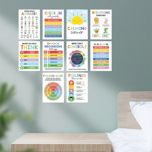 ❤️12 Pcs Calming Corner Posters