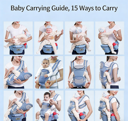 No More Sore Back from Holding Baby - Multi-functional Carrier with Waist Stool,