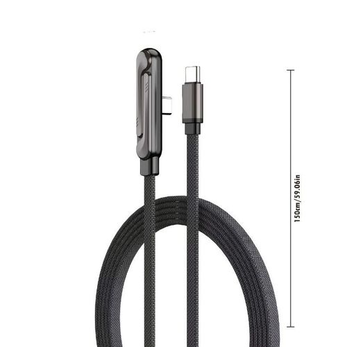 240W Ultra-Fast Charging USB-C Cable with Foldable Phone Stand – Braided Heavy-Duty Charger Cord for Gaming & Video Watching