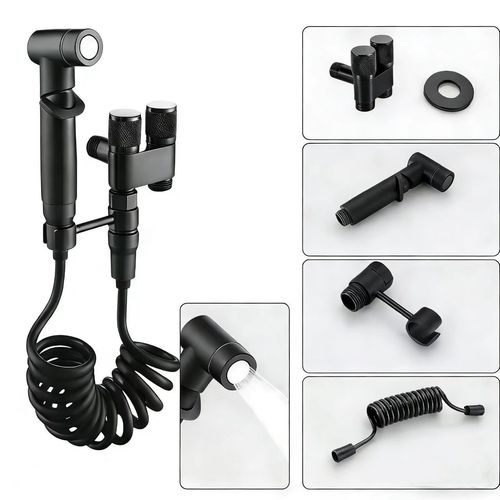 Bathroom buddy that gets the job done—strong spray, flexible hose, no grime left undone!