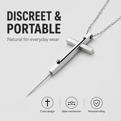 🔥HOT SALE🔥 COD！Women's Self-Defense Necklace Accessories: Portable Self-Defense Tools, Camping Gear, and Hidden Weapons—Invisible Necklace