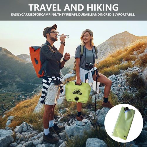 🔥Buy One Get Two🔥 COD！Portable Foldable Water Storage Bag 2 Gallon | Leak Proof Tap Design Safe Drinking Water Container | Durable Collapsible Water Jug For Home Use Outdoor Camping Emergency Survival | Green 2 Pack