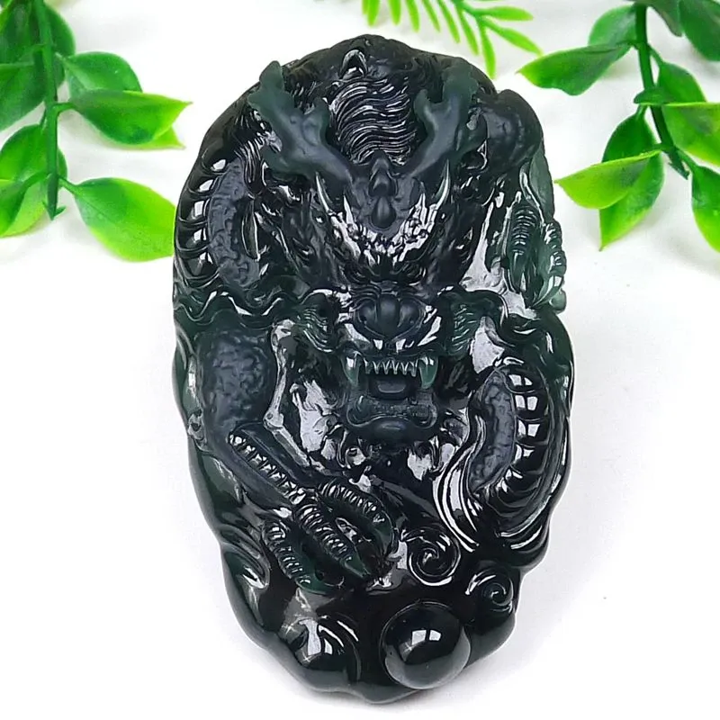 006-Masterpiece Blue Jadeite Dragon Pendant – Natural A-Grade Jade with Certificate, Handcrafted Luxury