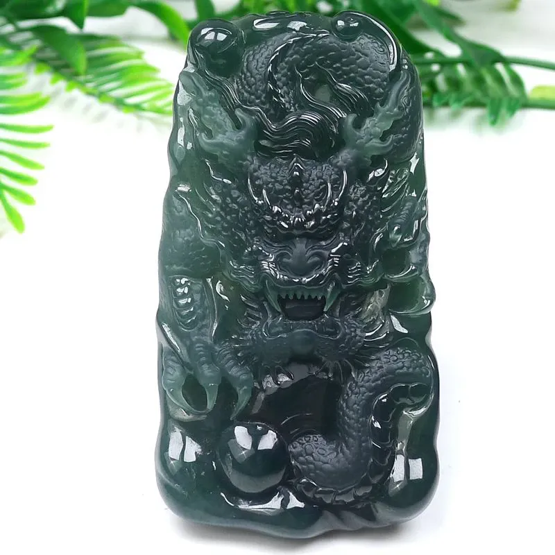 021-One-of-a-Kind Blue Guatemala Jade Dragon Pendant – Hand-Carved, Certified Natural Jadeite
