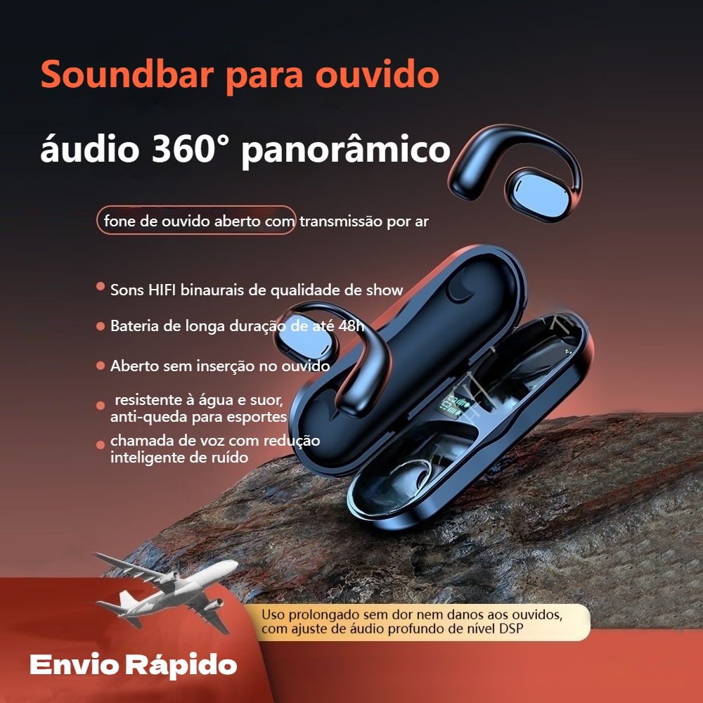 🎧 48 Horas de Música sem Parar! Auscultador Desportivo Bluetooth 🎧 —— Usa Uma ou Duas Orelhas, Perfeito para Desporto e Dia a Dia!