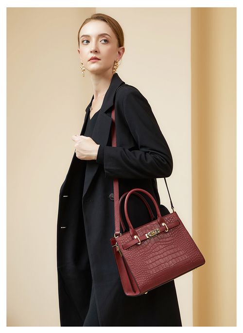 Moda clássica retro day wear grande capacidade crocodilo couro portátil claro único um ombro diagonal span ladies bag