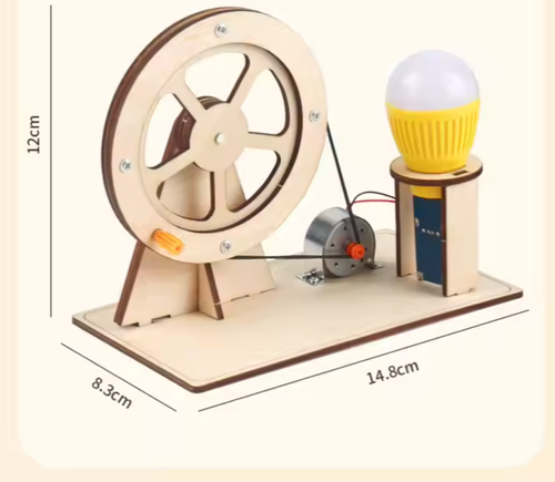 Newest Assemble Wooden Intelligent Science Kits Children Homemade Hand Generator Wood DIY Educational Physics Toys