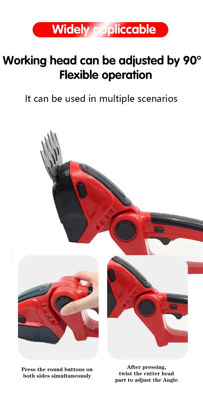 Grass Shear & Hedge Trimmer Handheld Battery Garden Electric Cordless Hedge Trimmer