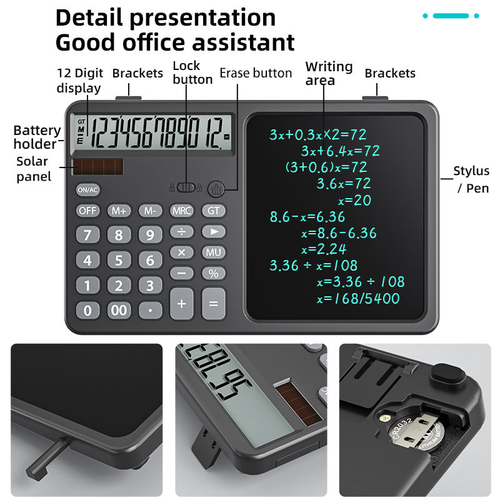 8 Inch Digital Graphic LCD Writing Tablet Multi-function Calculator with Notepad for School and Office