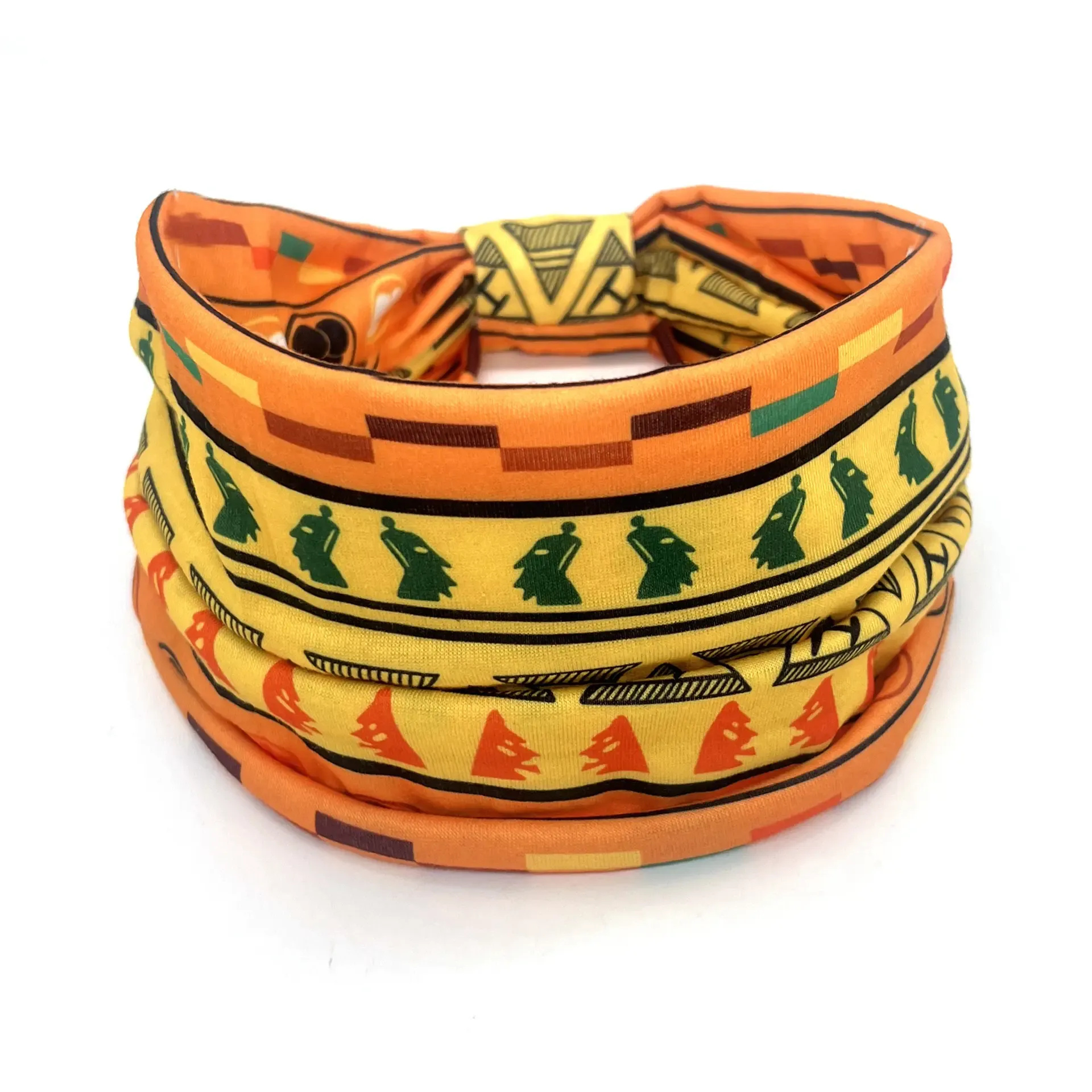 European and American Women's Printed Sports Yoga Headbands Wide Edge Elastic Knotting Headband