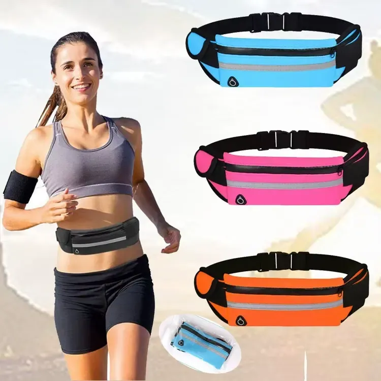 Custom Wholesale Women Waterproof Nylon Crossbody Running Belt Bag Sport Bum Fanny Pack Waist Bag