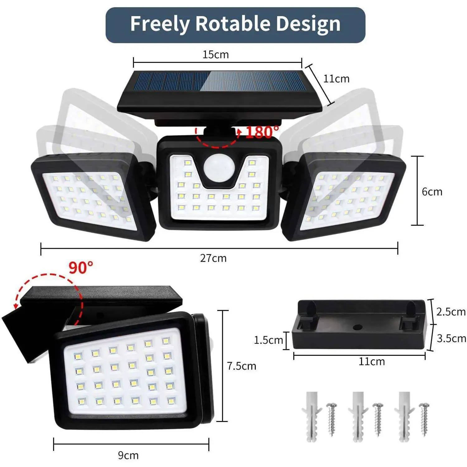 led solar powered led garden fence motion sensor wall light security lights outdoor IP65 waterproof wall mounted solar lights
