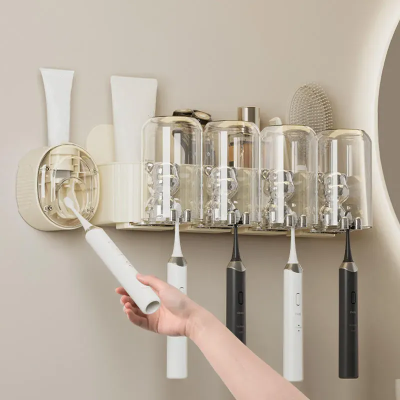 Household Combination Punch-Free Toothbrush Holder Automatic Toothpaste Dispenser