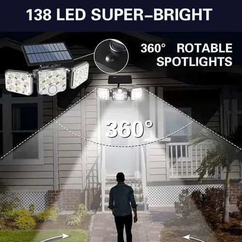 Triple Solar Wall Light With Holder