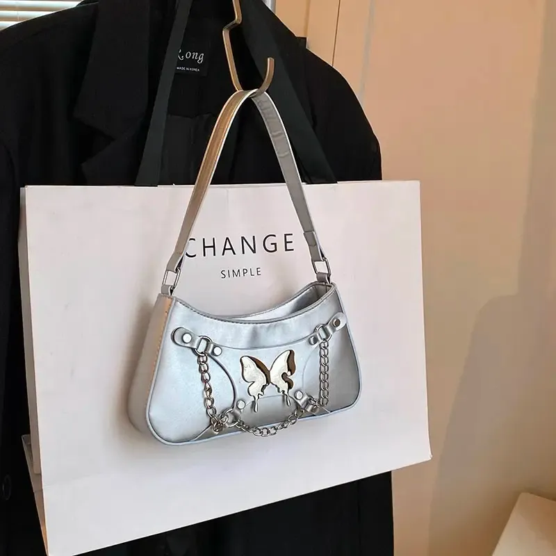 Fashion simple underarm ladies bag pu Leather Shoulder Bag Women Crossbody Sling Messenger Underarm bag half moon purse