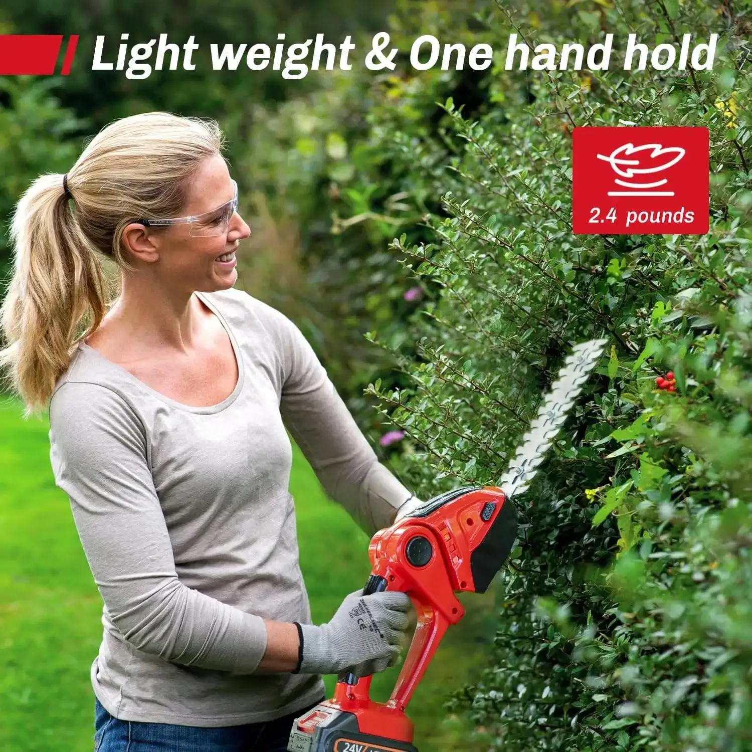 Grass Shear & Hedge Trimmer Handheld Battery Garden Electric Cordless Hedge Trimmer