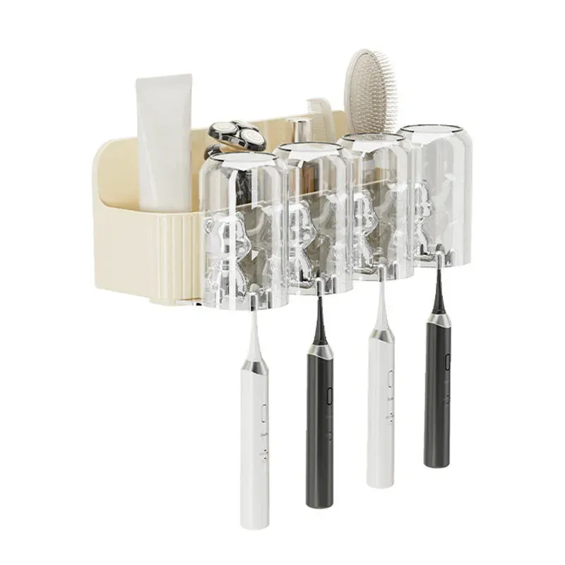Household Combination Punch-Free Toothbrush Holder Automatic Toothpaste Dispenser
