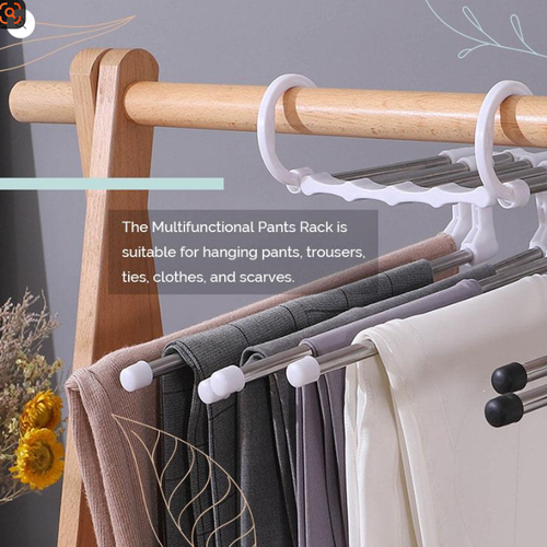 Household Multifunctional Telescopic Folding Multi-layer Pants Storage Rack