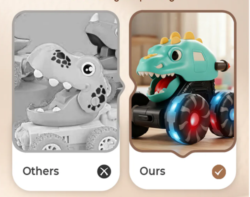 Press & Go Dinosaur Toy Car With Lights