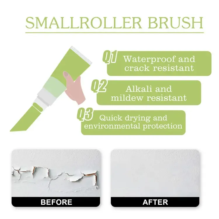 OEM Small Rolling DIY Wall Repair Paste Mending Agent Quick-Drying Latex Paint Wall Latex Brush for Renovation