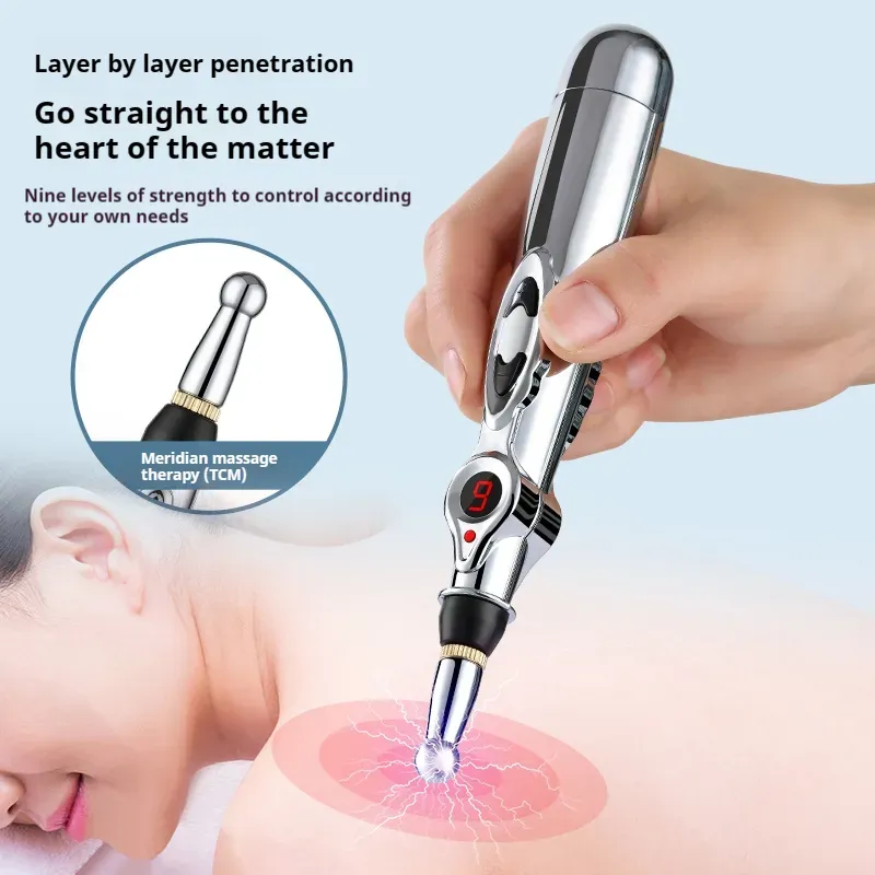 Source Manufacturers Wholesale Wireless Mini Electric Needle Pen Meridian Energy Massage Pen Laser Acupuncture Massager