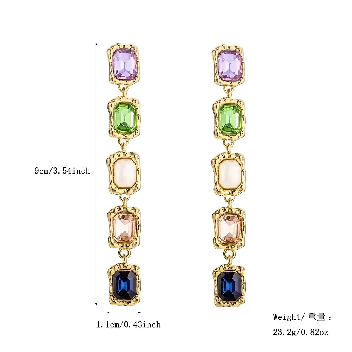 New Arrival Alloy Colorful Glass Beads Necklace Baroque Romance Crystal Gemstone Pendant Necklace For Women