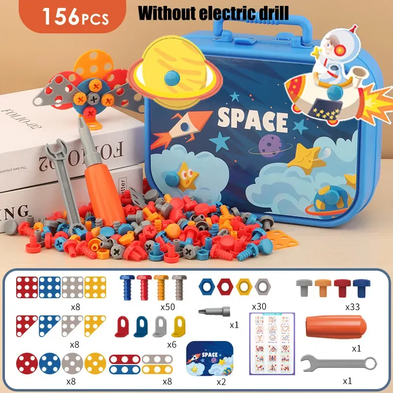 Diy Disassembly Assembly Dinosaur Blocks Toys Early Educational Nut Screwing Egg with Screwdriver for 3-7 Year Old Birthday Gift