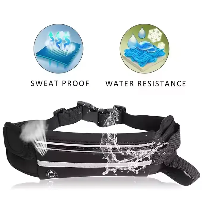 Custom Wholesale Women Waterproof Nylon Crossbody Running Belt Bag Sport Bum Fanny Pack Waist Bag