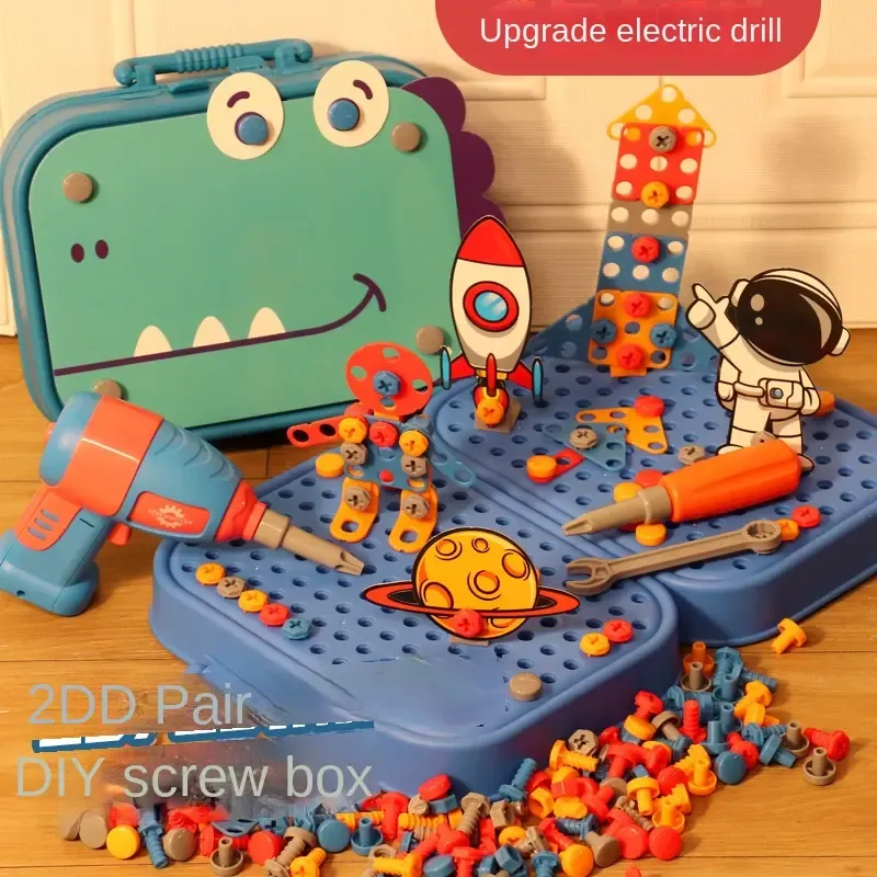 Diy Disassembly Assembly Dinosaur Blocks Toys Early Educational Nut Screwing Egg with Screwdriver for 3-7 Year Old Birthday Gift