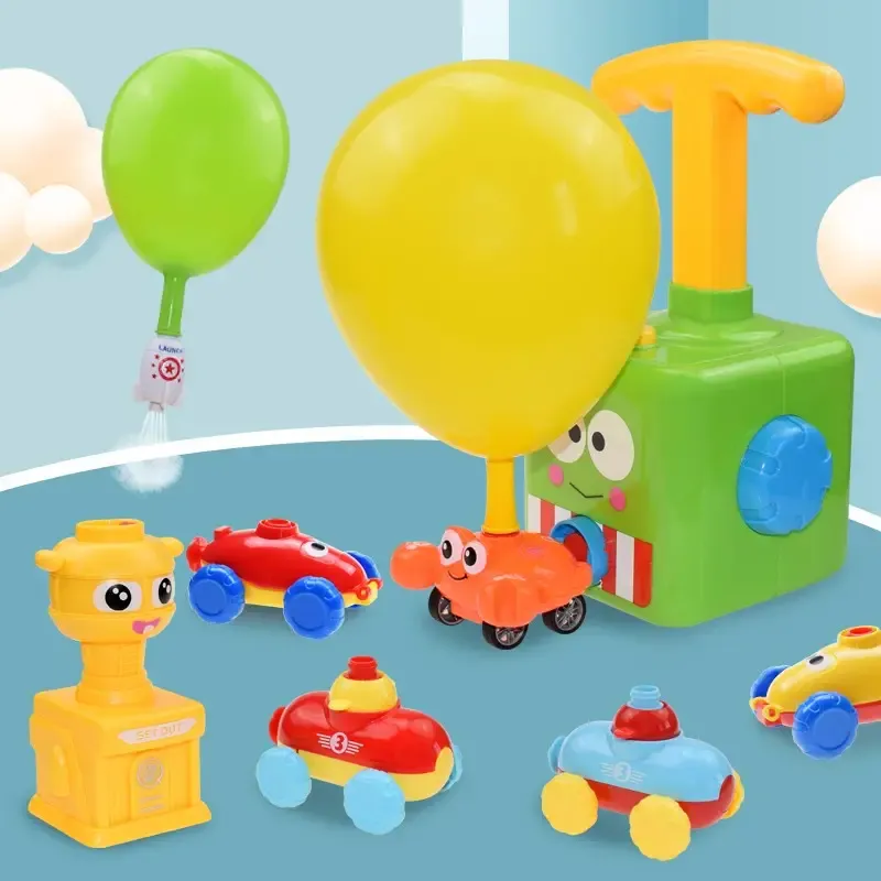 Balloon Launch Tower Puzzle Fun Education Inertia Air Power Balloon Car Toy for Children