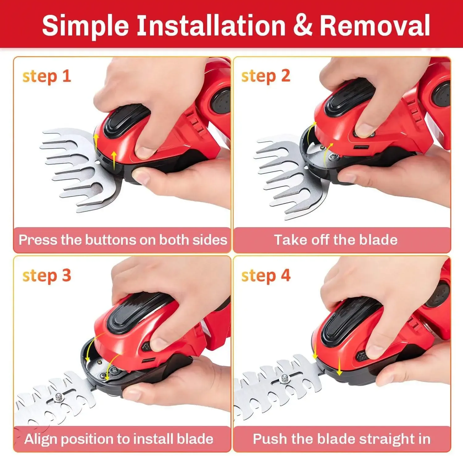 Grass Shear & Hedge Trimmer Handheld Battery Garden Electric Cordless Hedge Trimmer