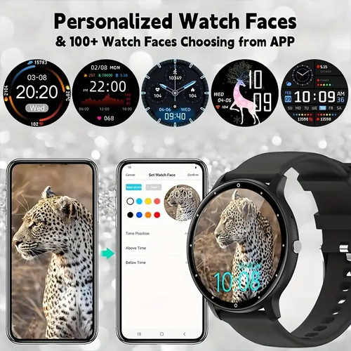 1pc Smartwatch, 3.53cm Full Touch Screen, Men Full Touch Screen Sport Fitness Watches, Multi-Sport Modes Music-Control Remote-Camera Wireless Call Women Smart Watch, Gifts For Friends Couples Wife Husband