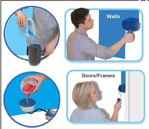 PAINT RUNNER® a registered trademark, ultimate paint roller system - 6 pc set, paint continuously without dipping & dripping & no mess.