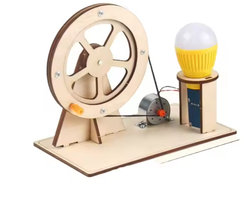 Newest Assemble Wooden Intelligent Science Kits Children Homemade Hand Generator Wood DIY Educational Physics Toys