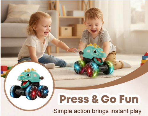 Press & Go Dinosaur Toy Car With Lights