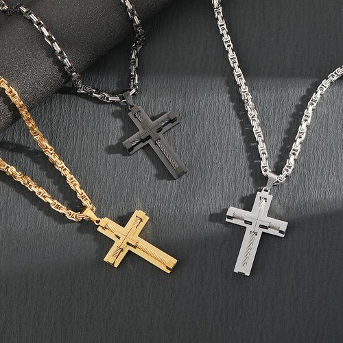 Emperor Cross Necklace Made of shiny precious metal!