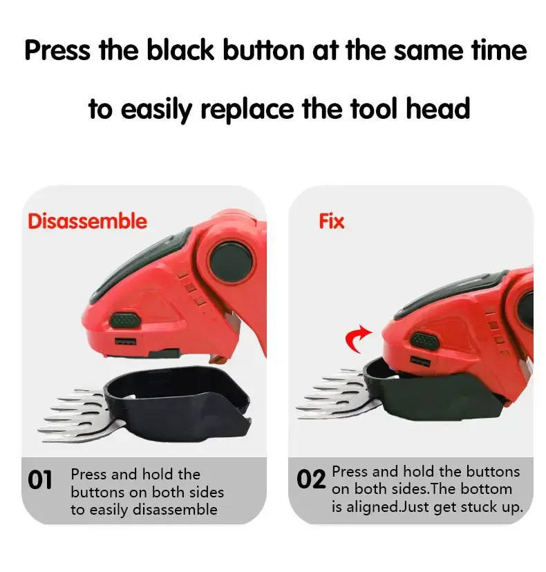 Grass Shear & Hedge Trimmer Handheld Battery Garden Electric Cordless Hedge Trimmer