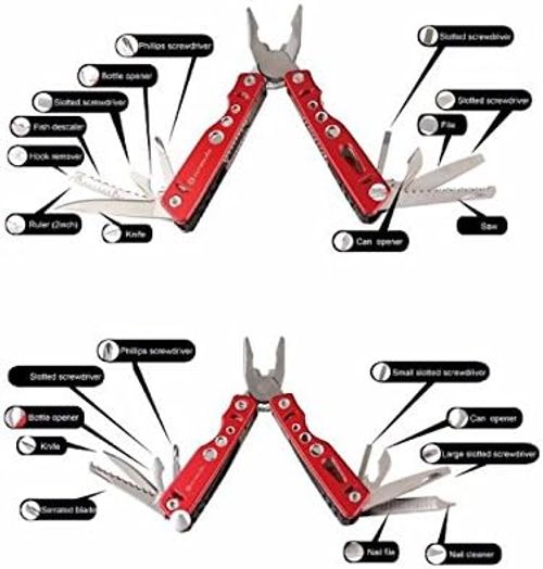 New Arrival Red Stainless Steel Hammer Pliers Multitool One Pice Multifunction Pliers for Outdoor Sport