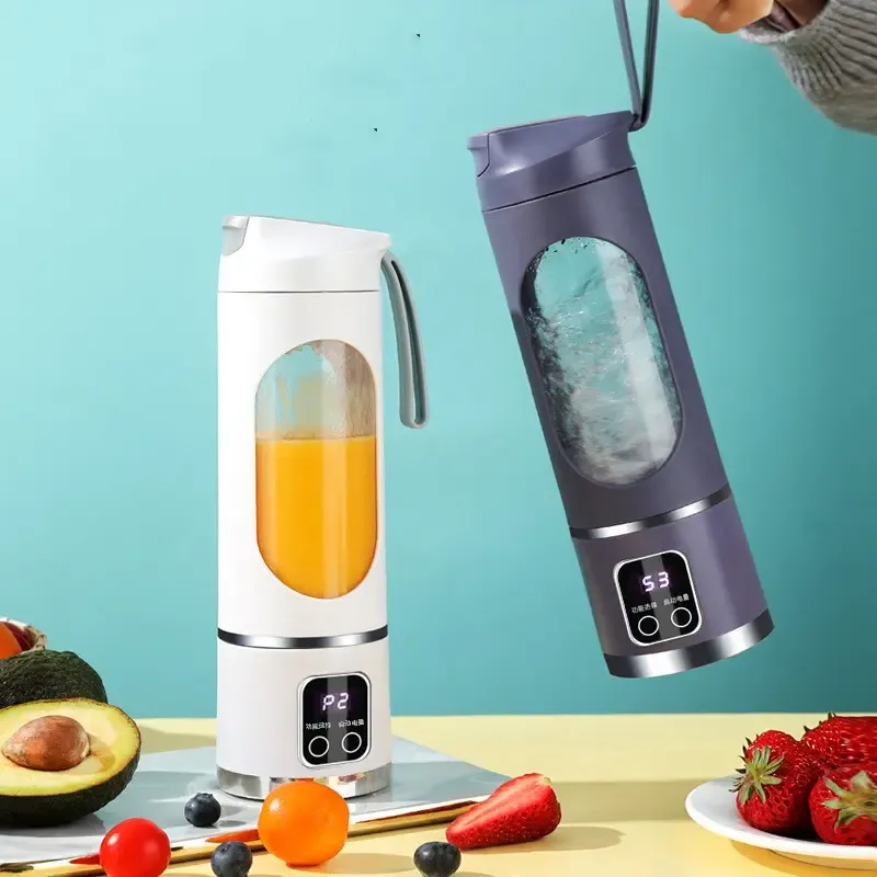 450ML Rechargeable portable Juicer Blender Freshly squeezed juice mixer Personal Safety 12 blades mini juicer