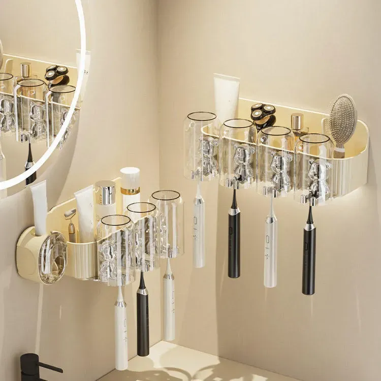 Household Combination Punch-Free Toothbrush Holder Automatic Toothpaste Dispenser