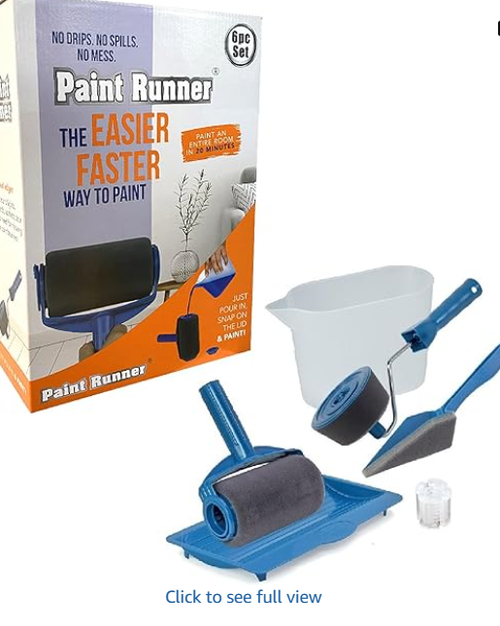 PAINT RUNNER® a registered trademark, ultimate paint roller system - 6 pc set, paint continuously without dipping & dripping & no mess.