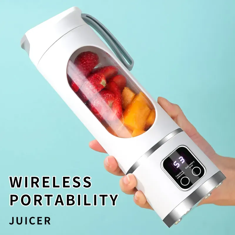450ML Rechargeable portable Juicer Blender Freshly squeezed juice mixer Personal Safety 12 blades mini juicer