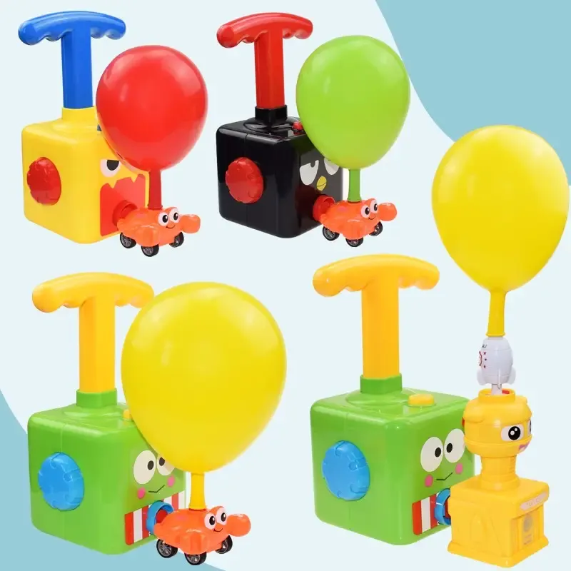 Balloon Launch Tower Puzzle Fun Education Inertia Air Power Balloon Car Toy for Children