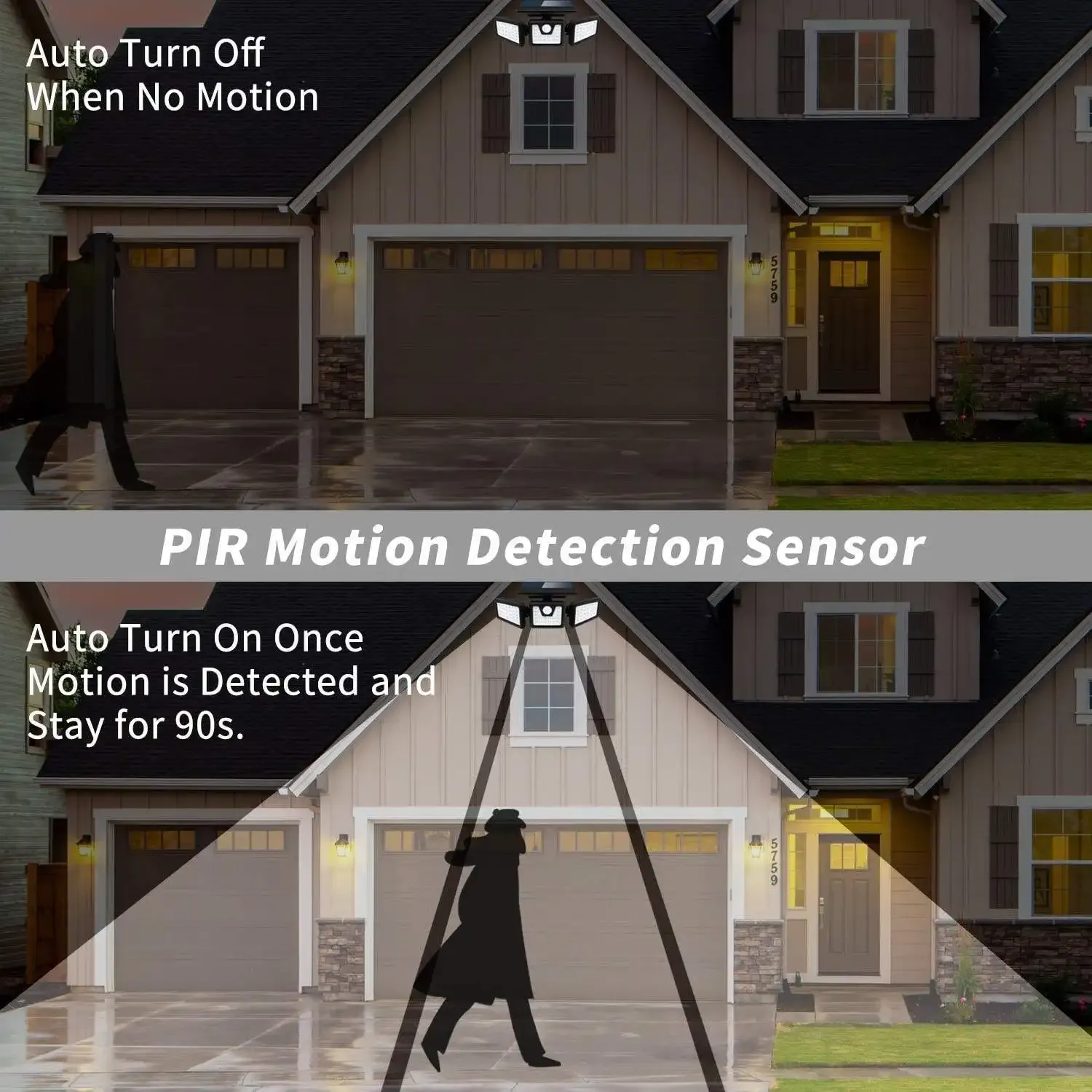 led solar powered led garden fence motion sensor wall light security lights outdoor IP65 waterproof wall mounted solar lights