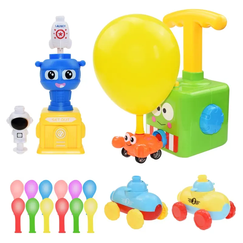 Balloon Launch Tower Puzzle Fun Education Inertia Air Power Balloon Car Toy for Children